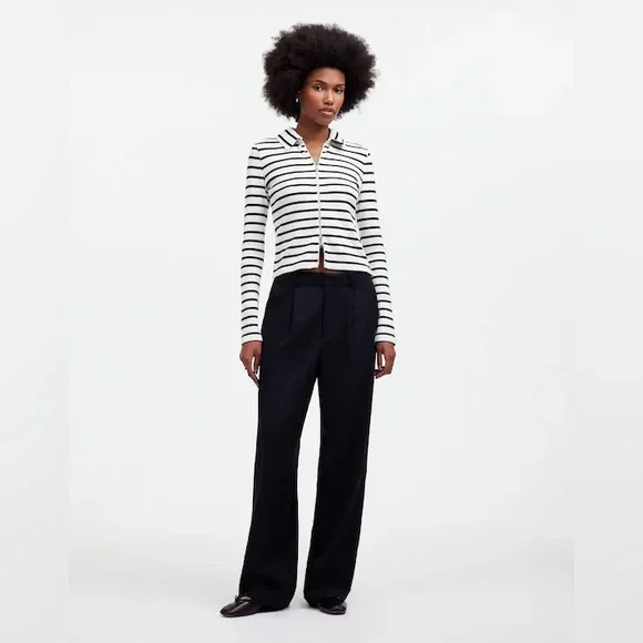 Madewell Ribbed Zip-Front Tee - Picture 3 of 8